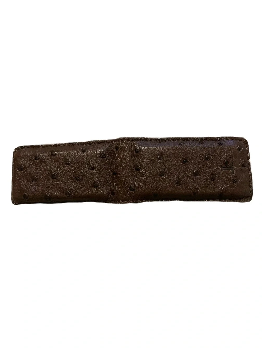 Men’s Dark Brown Genuine Ostrich Strong Magnetic Money Clip Exotic USA Made
